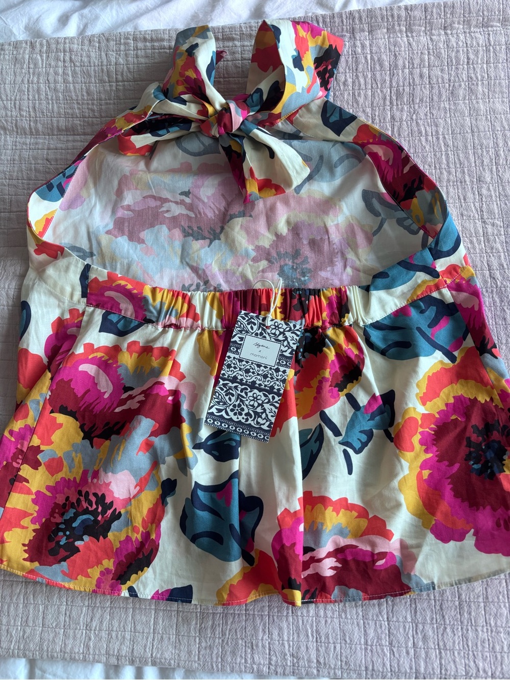 NWT Sézane x Momoni Koffi Blouse in Maxi Flowers Ecru Size 6/38 - Picture 8 of 8